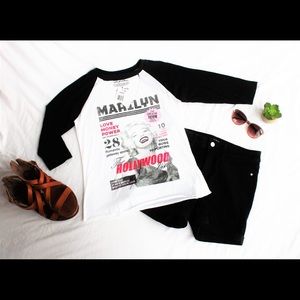 Marilyn Monroe • NWT • 3/4 sleeve T-shirt •
